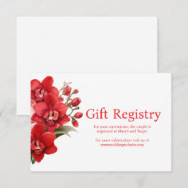 Recepción Tarjeta de registro de bodas de orquídeas rojas