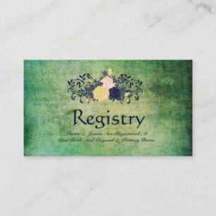 Recepción Tarjeta de registro de Bodas florales de esmeralda