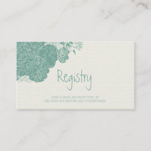 Recepción Tarjeta de registro de Bodas florales de sabio y b