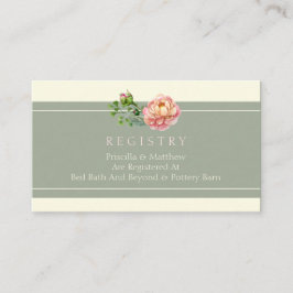 Recepción Tarjeta de registro de Bodas florales y de cosecha