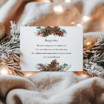 Tarjeta de registro de ducha de novia de Navidades