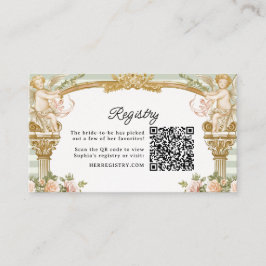Recepción Tarjeta de Registro de Ducha de Novia Sage Stripe