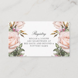 Recepción Tarjeta de registro de flores rosa de jardín