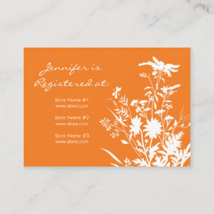 Recepción Tarjeta de registro de flores silvestres