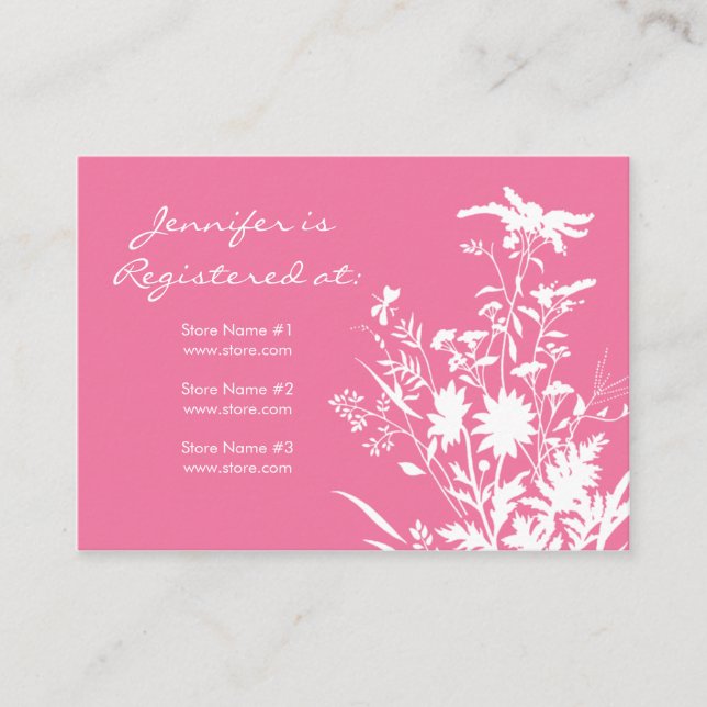 Recepción Tarjeta de registro de flores silvestres (Anverso)