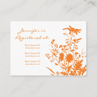 Recepción Tarjeta de registro de flores silvestres