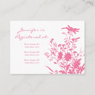 Recepción Tarjeta de registro de flores silvestres