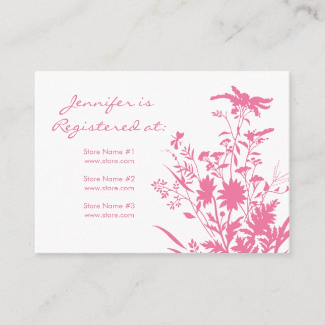 Recepción Tarjeta de registro de flores silvestres (Anverso)