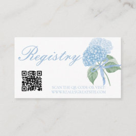 Recepción Tarjeta de registro de hortensias azules de moda