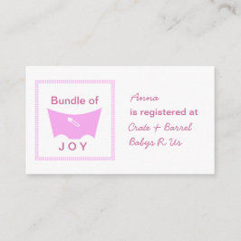 Recepción Tarjeta de registro de la unión de alegría