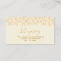 Tarjeta de registro de matrimonio de marfil y oro 