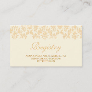 Recepción Tarjeta de registro de matrimonio de marfil y oro