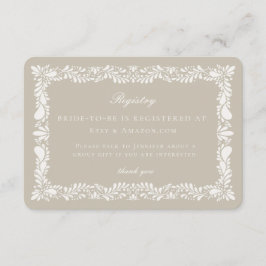 Recepción Tarjeta de registro de mosaico Beige Talavera Inse