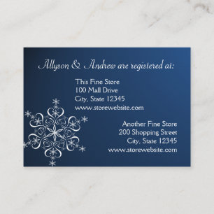 Recepción Tarjeta de registro de novia Snowflake Blue