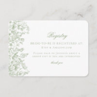 Tarjeta de registro de novias Sage Chinoiserie Ret