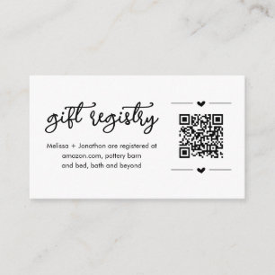 Recepción Tarjeta de registro de regalo de código QR Inserta