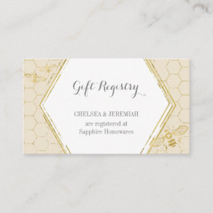 Recepción Tarjeta de registro de regalo de oro para crema de