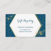 Tarjeta de registro de regalo de oro Verde azulado