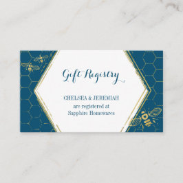Recepción Tarjeta de registro de regalo de oro Verde azulado