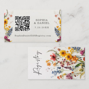 Recepción Tarjeta de Registro de Regalos de Flores Prensadas