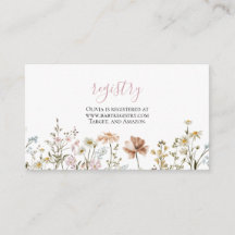 Tarjeta de registro de regalos para baby shower de