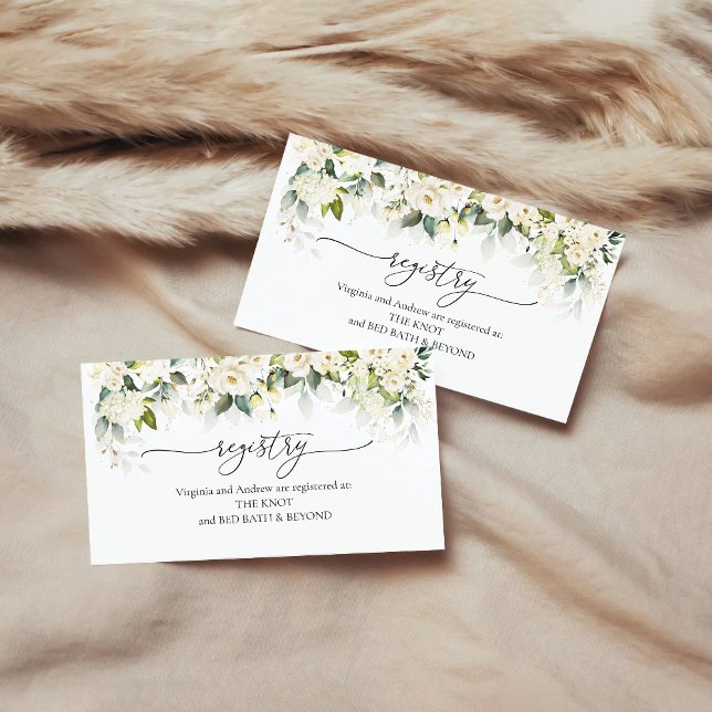 Recepción Tarjeta de registro de rosas blancas de follaje (Subido por el creador)