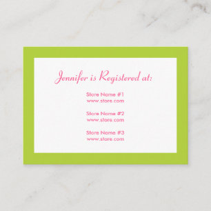 Recepción Tarjeta de registro de Stork Baby Shower - Rosa y 