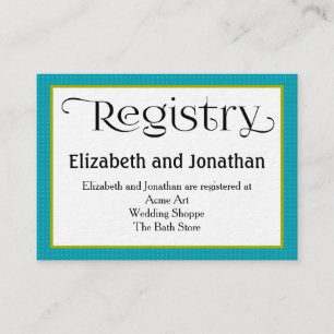 Recepción Tarjeta de registro del Boda Blue Quatrefoil