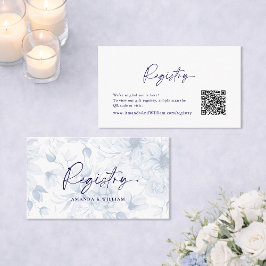 Recepción Tarjeta de registro del Boda Dusty Blue Floral