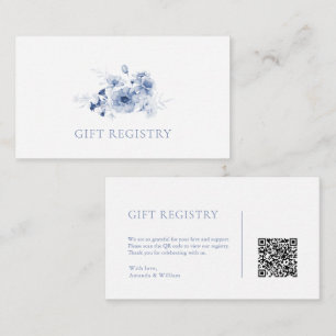 Recepción Tarjeta de registro del Boda Dusty Blue Floral