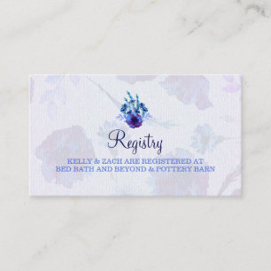 Recepción Tarjeta de registro del Boda Peppy Blue Poppies