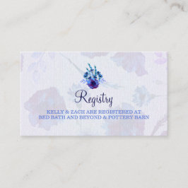 Recepción Tarjeta de registro del Boda Peppy Blue Poppies
