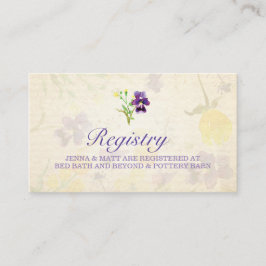 Recepción Tarjeta de registro del Boda Perfect Purple Pansie