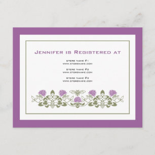 Recepción Tarjeta de registro Flora Bee