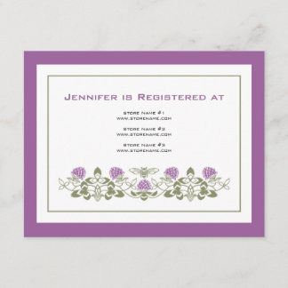 Recepción Tarjeta de registro Flora Bee