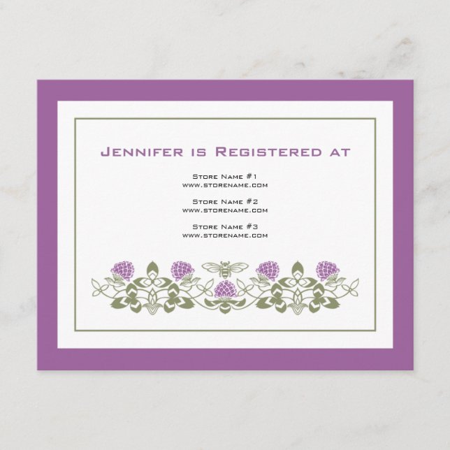 Recepción Tarjeta de registro Flora Bee (Anverso)