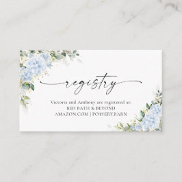 Recepción Tarjeta de Registro Floral de Hortensia Azul