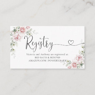 Recepción Tarjeta de registro floral rosa sonrojado incluida