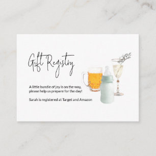 Recepción Tarjeta de registro para Baby Shower Beers & Champ