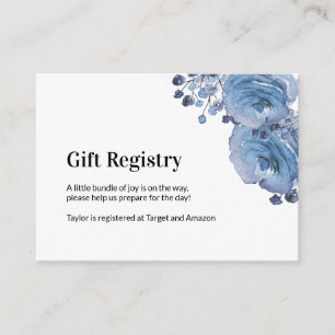 Recepción Tarjeta de registro para el registro de regalos de