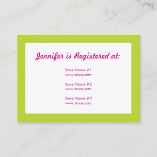Recepción Tarjeta de registro - puntos de polka verde y rosa