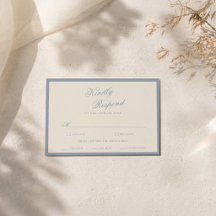 Tarjeta de respuesta azul polvoriento azul elegant
