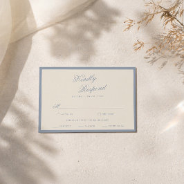 Recepción Tarjeta de respuesta azul polvoriento azul elegant
