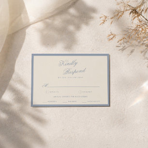 Recepción Tarjeta de respuesta azul polvoriento azul elegant