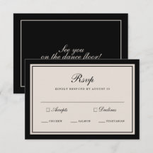 Tarjeta de respuesta clásica de boda con dinero an