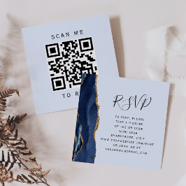 Recepción Tarjeta de respuesta con código QR de ágata azul c