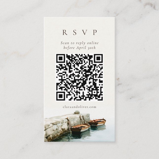 Recepción Tarjeta de respuesta con código QR de barco de pes (Anverso)