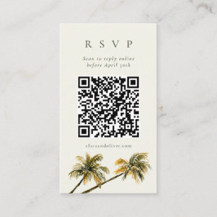 Recepción Tarjeta de respuesta con código QR de palmera cost
