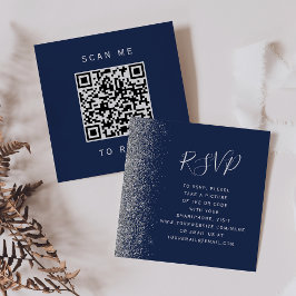 Recepción Tarjeta de respuesta con código QR para boda plate