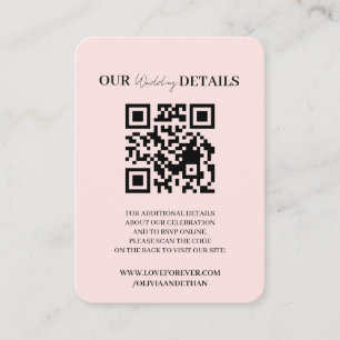 Recepción Tarjeta de respuesta con código QR para sitio web 